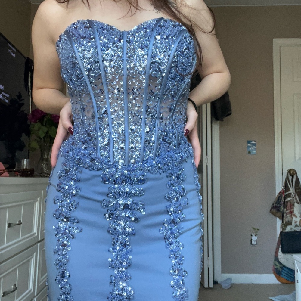 Blue Fishtail Mermaid Dress - Picture 4 of 7